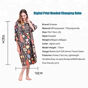 Windproof Extra large Hooded surf poncho beach towel for adults