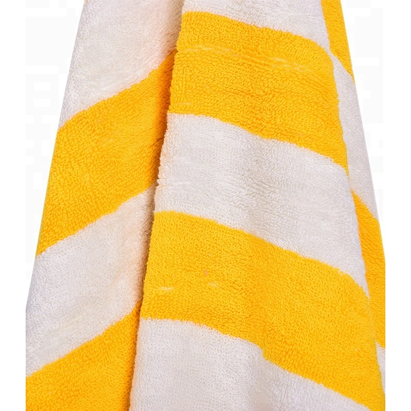 100%cotton yellow stripe pool children bath towel