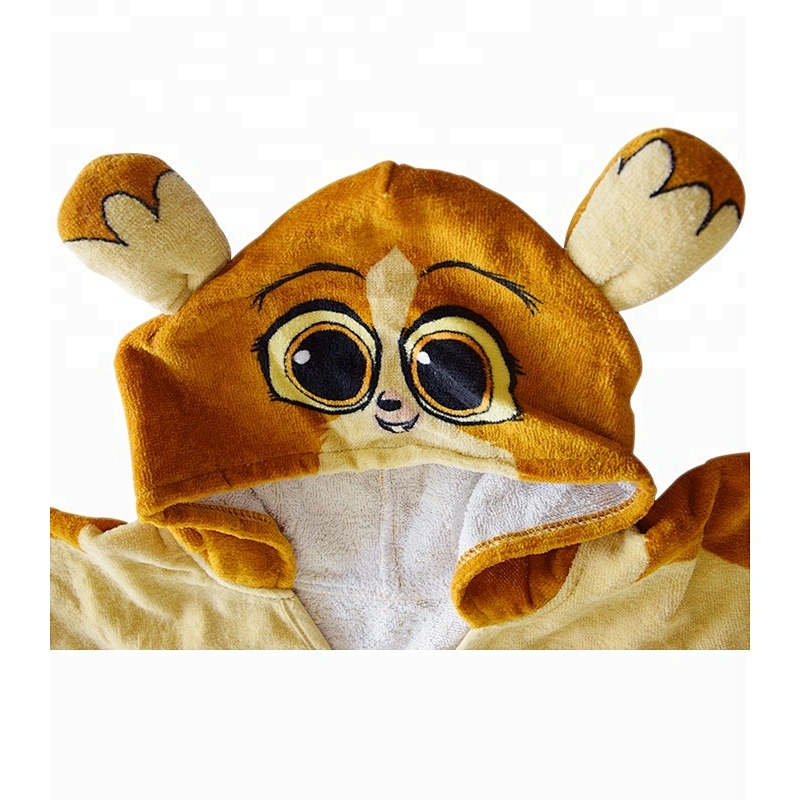 Custom Printed 100% Cotton kids hooded poncho beach towel