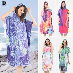 High quality custom printing microfiber quick dry surf poncho camouflage