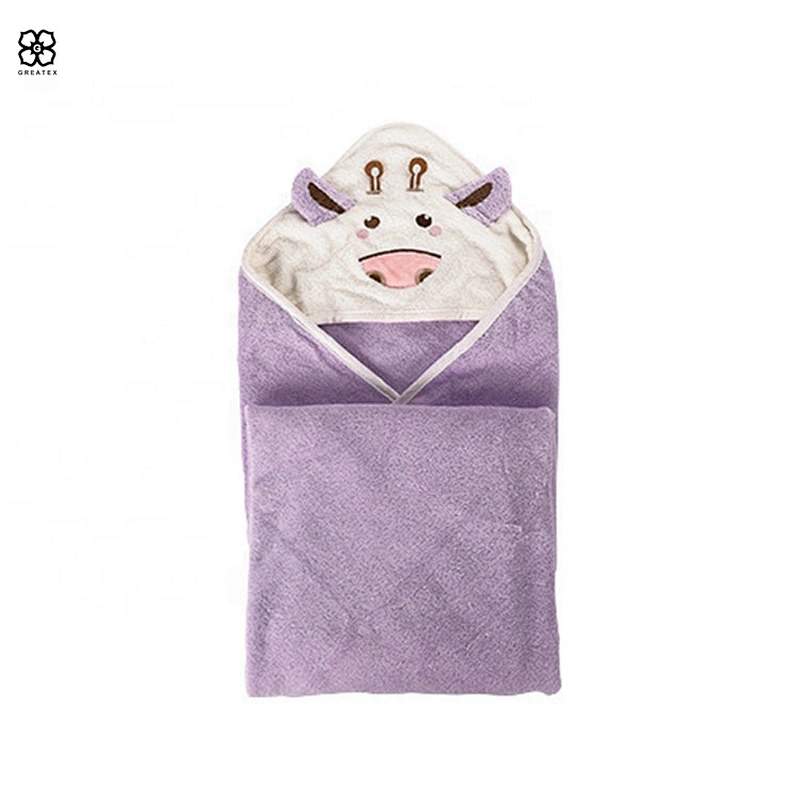 Factory best selling unique pattern children cotton bath towel with hood