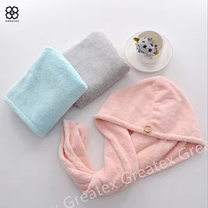 Super fluffy highly absorbent microfiber coral fleece soft hair towel