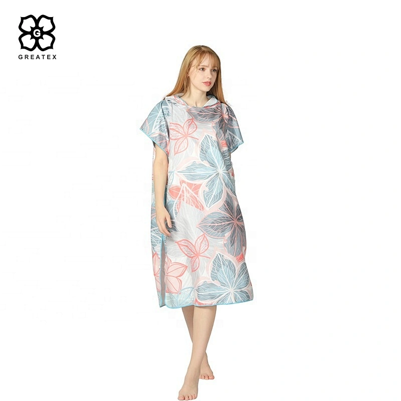 Wholesale unique printed adults microfiber surfing robe bath poncho