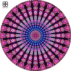Popular promotional thick round beach towel with unique design