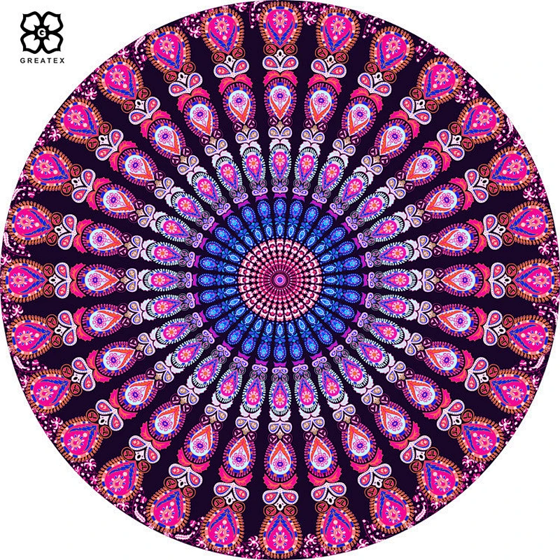 Popular promotional thick round beach towel with unique design