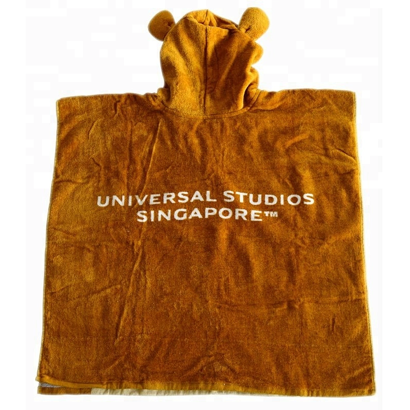 Custom Printed 100% Cotton kids hooded poncho beach towel