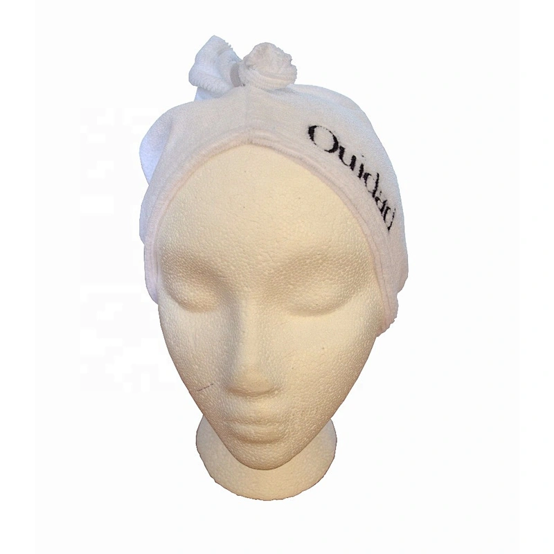 Wholesale Cheap price Logo embroidery Wrap Around white Microfiber Hair towel