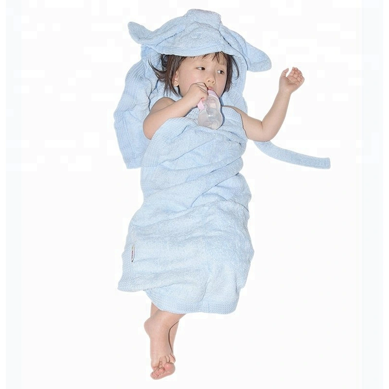 Cotton terry Plain dyed children hooded towel