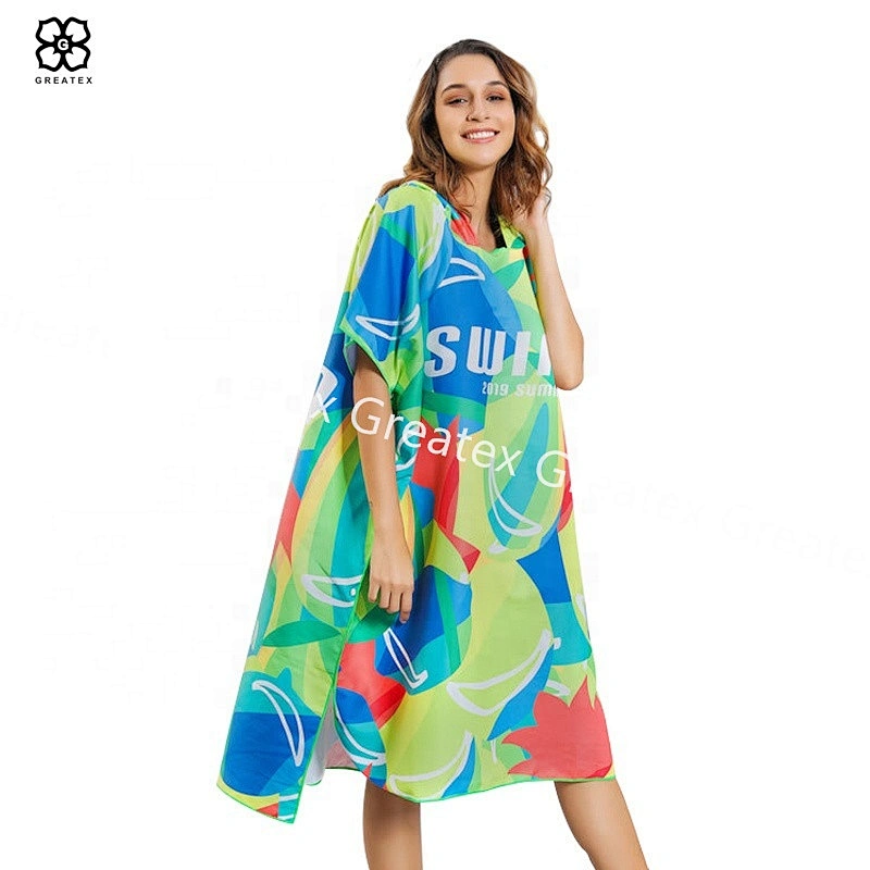 Popular personalized printing microfiber cartoon poncho towels for adults