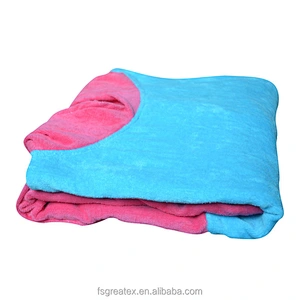 New arrived Bright Colored Coton Toweling Hooded Poncho Surf for beach