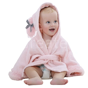 Promotional supercute animal print children baby wearable hooded towel