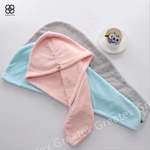 Super fluffy highly absorbent microfiber coral fleece soft hair towel