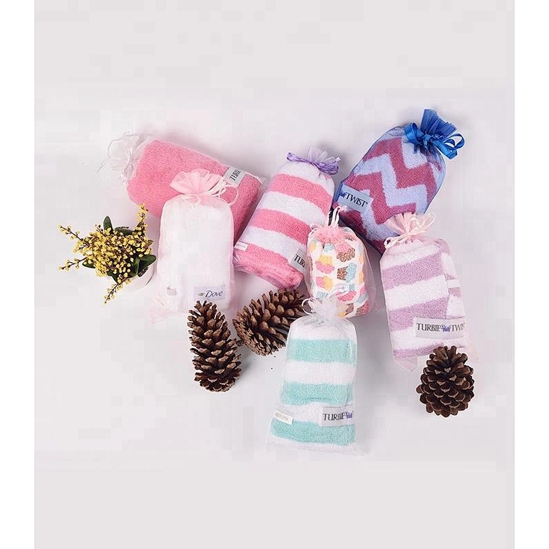 High Quality Stripe Cotton hair towel cap