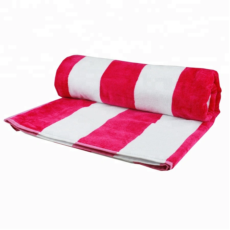 Bright colored Velvet Cotton Cabana Stripe beach towel