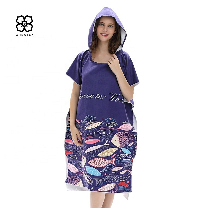 Wholesale special promotional quick dry attractive poncho beach towel robe