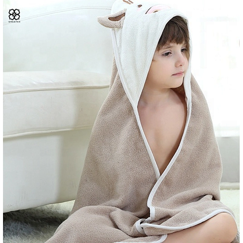 Chinese suppliers skin-friendly funny cartoon pattern children bathrobe washcloth towel