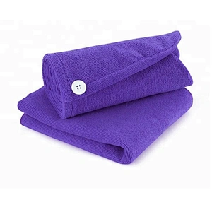Cheap Drying Bright violet microfiber hair cap