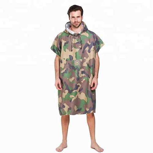 Camouflage Printed Travel Warming hooded poncho