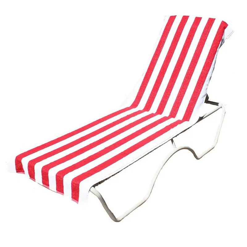 Good quality terry stripe Cotton beach towel lounge chair cover