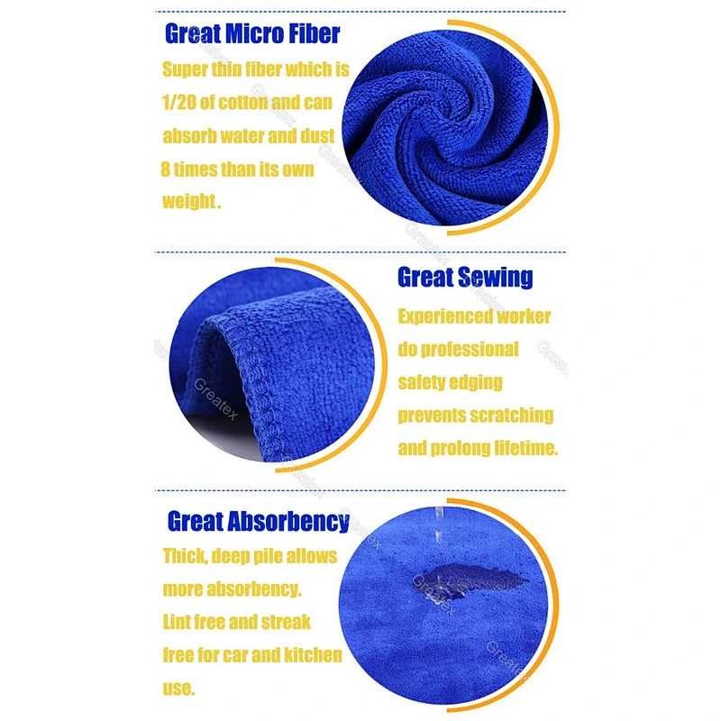 Wholesale Ultra soft Water absorbing Microfiber towel for car cleaning