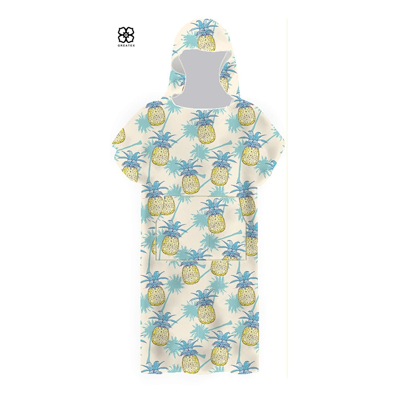 Summer surfing custom color microfiber surf changing robe with hood for girls