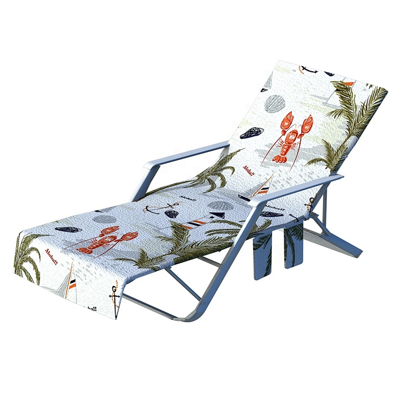 Microfiber custom printing retangular beach towel chair cover
