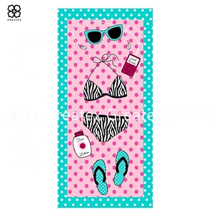 Fashion colorful beach towel printed with custom cartoon patterns