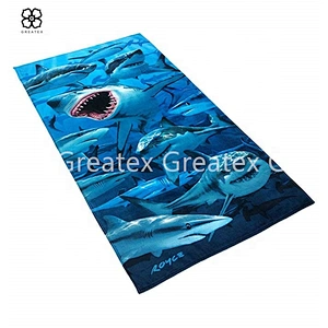 Fashion colorful beach towel printed with custom cartoon patterns