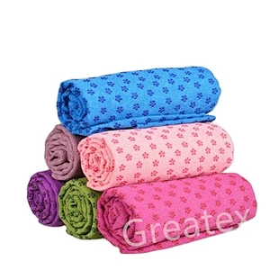 Whosale custom logo printing slogan yoga non slip quick-dry mat towel