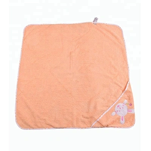 Hot sale Bunny embroidery Terry coton baby hooded towel with cute design