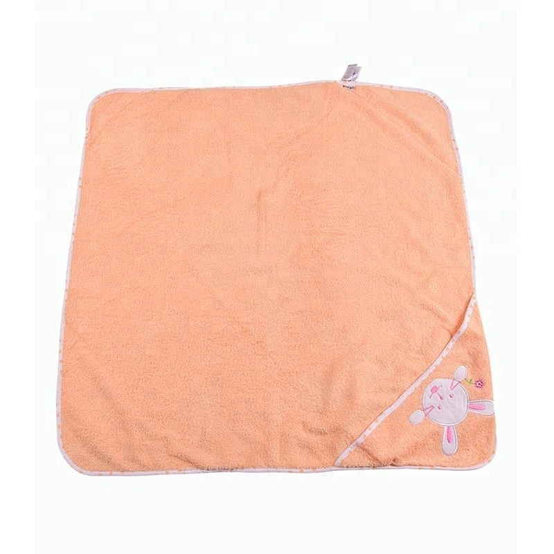 Hot sale Bunny embroidery Terry coton baby hooded towel with cute design
