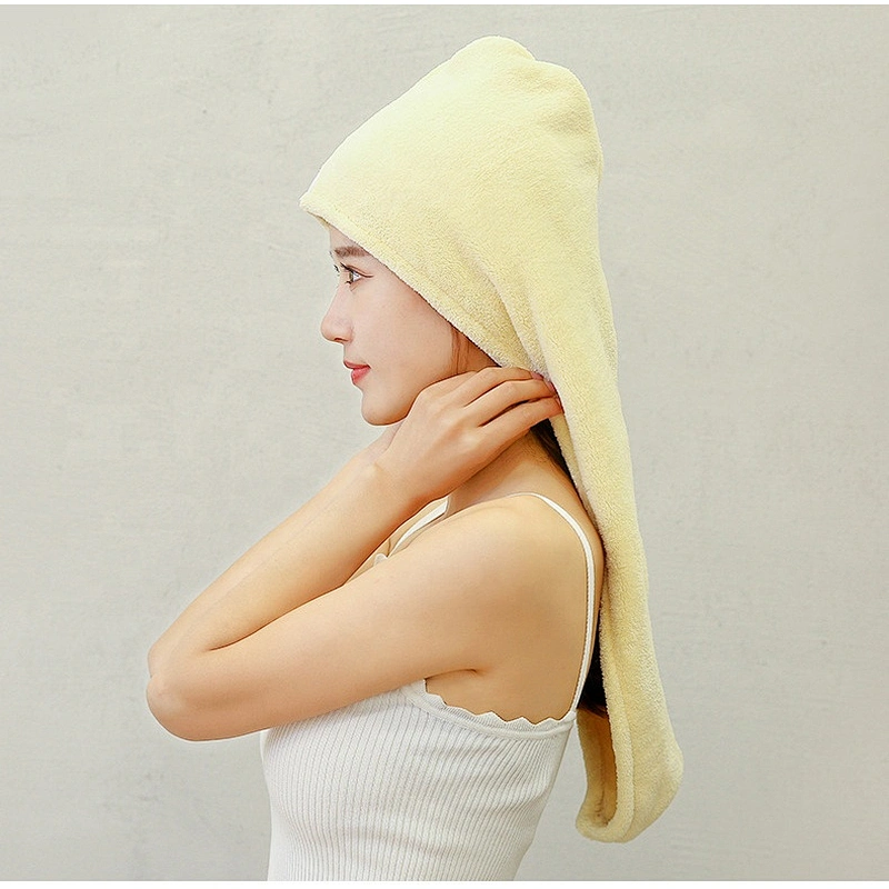 Promotion sale cheap price printed microfiber hair towel wrap turban with yellow color