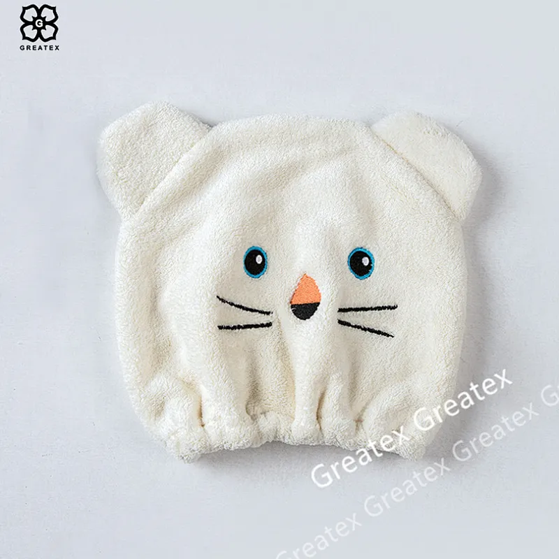 New arrival hot selling custom animal style hair drying hat hair turban towel kids