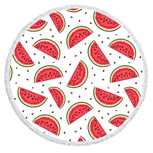 Best selling round shape fasion printing microfiber beach towel for adults