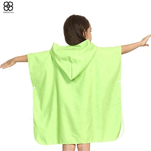 OEM custom animal print dry fast children poncho towel in beach