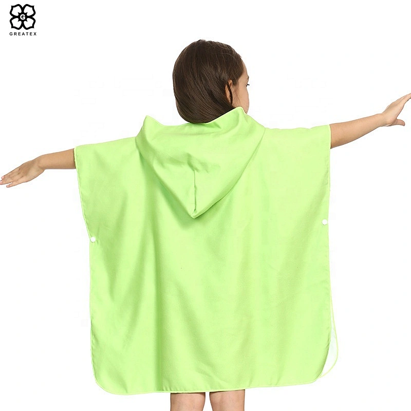 OEM custom animal print dry fast children poncho towel in beach