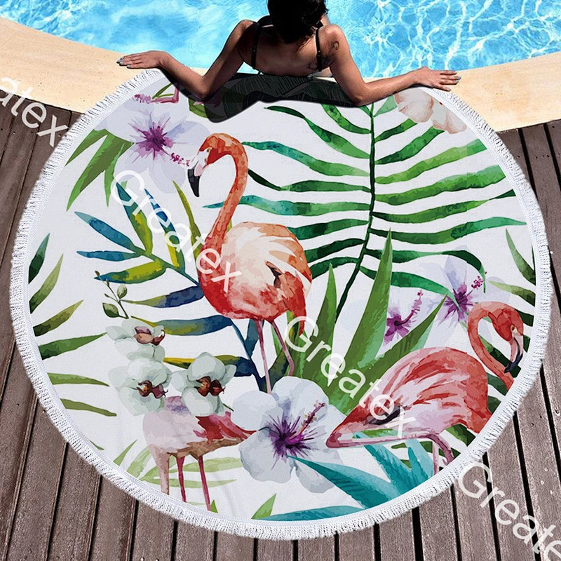 Oversize  wholesale quick dry multi-function beach towel in round shape