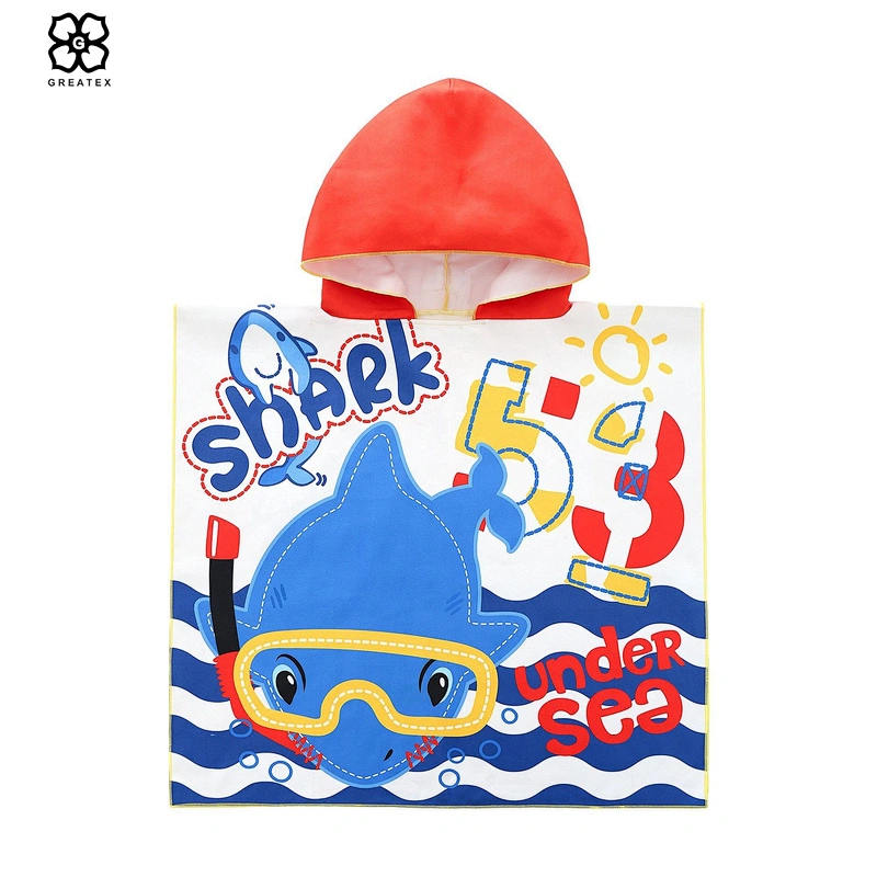 Factory directly offer animal pattern changing surfing poncho for beach
