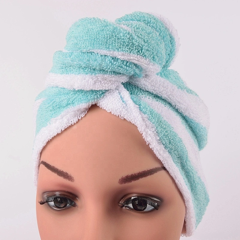 Personalized Stripe Hair Drying Turban hair towel