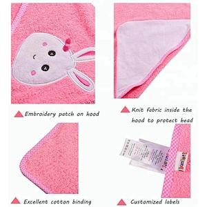 Adorable Pastel color bamboo baby hooded towel