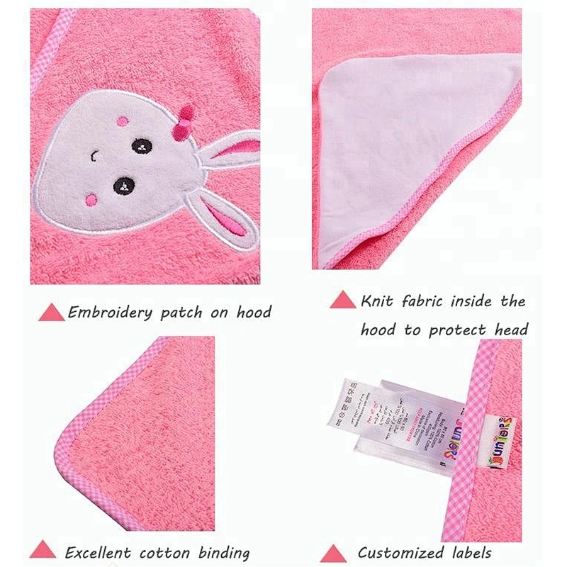 Adorable Pastel color bamboo baby hooded towel