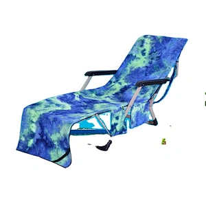 New arrival microfiber rectangular beach towels chair cover  with pockets