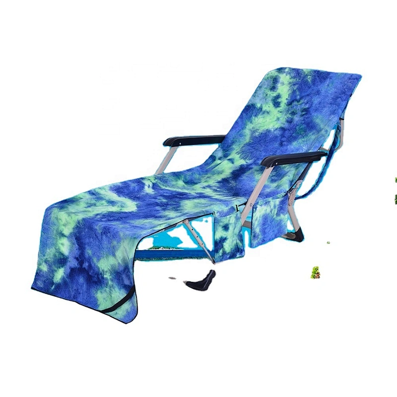 New arrival microfiber rectangular beach towels chair cover  with pockets