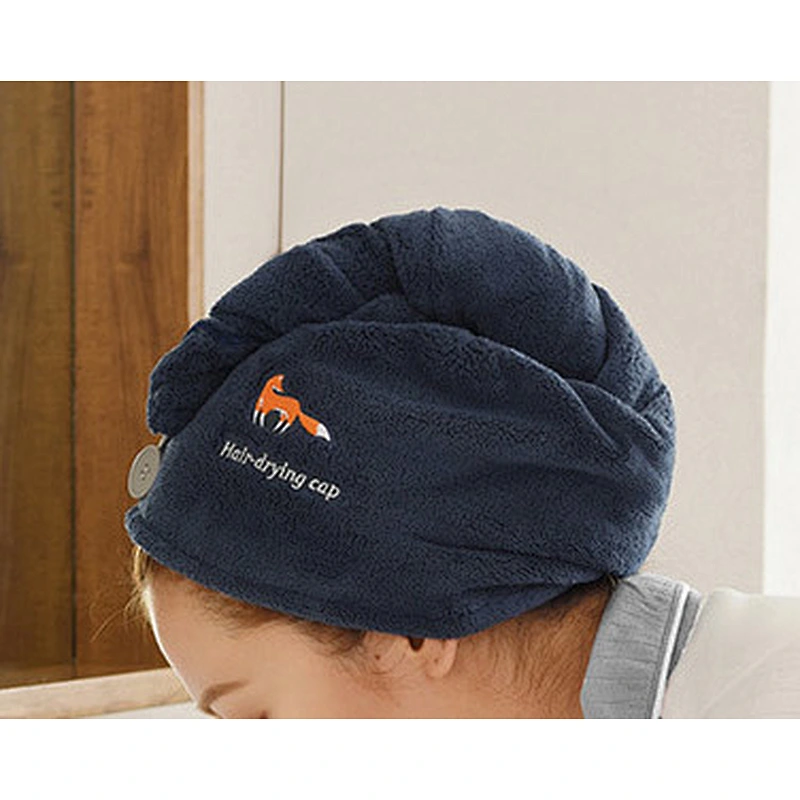 2020 Popular custom embroidery absorbent hair towel turban wrap