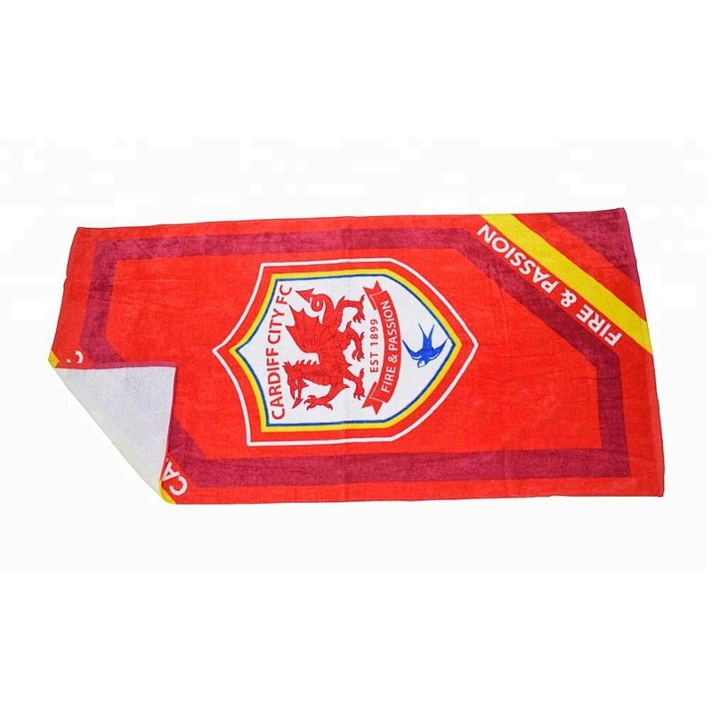 Promotional Football club Soccer printed beach towels for personalized designs