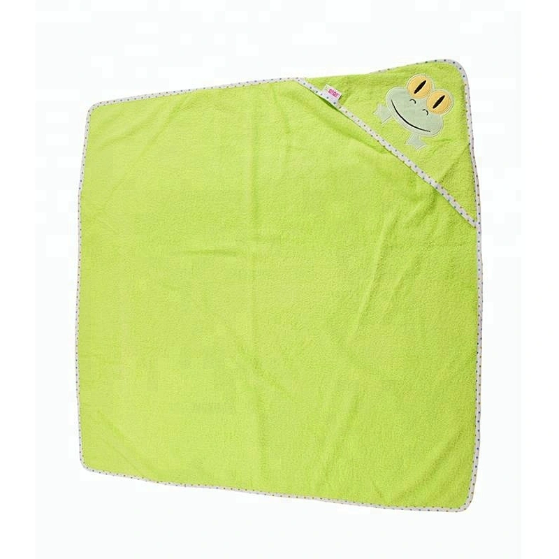 Cute Cartoon Terry cloth Poncho Frog Hooded towels for baby