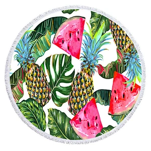 Best selling round shape fasion printing microfiber beach towel for adults