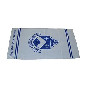 New Arrived OEM Blue and white Terry Logo Embossed bath towel