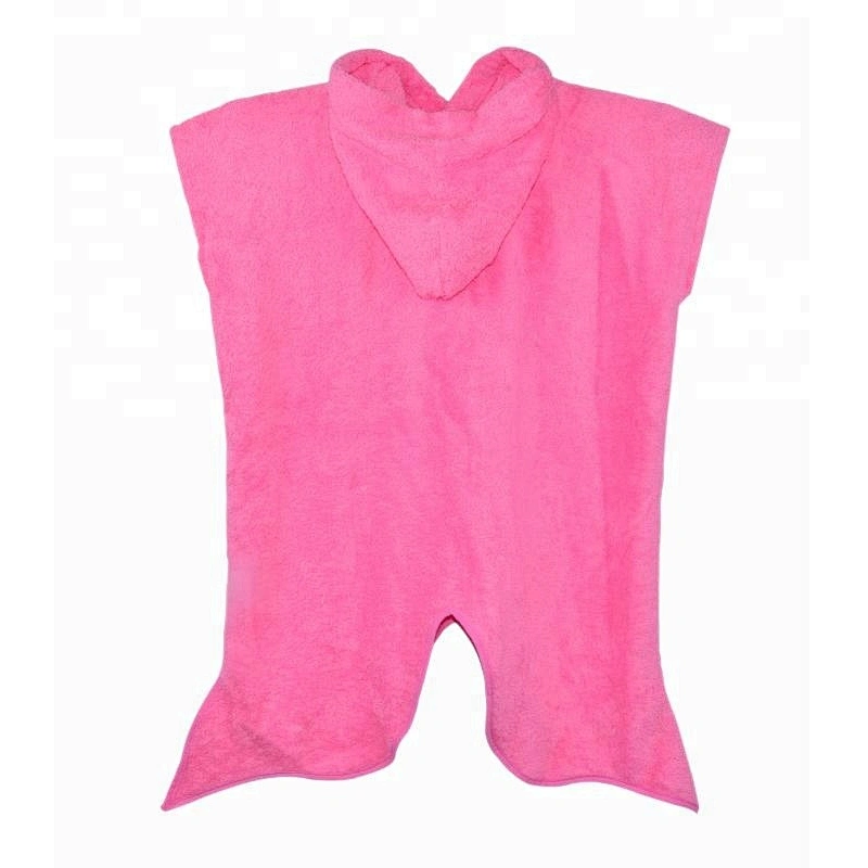 Premium 100%cotton Pink Kids poncho Baby Bath Hooded towel