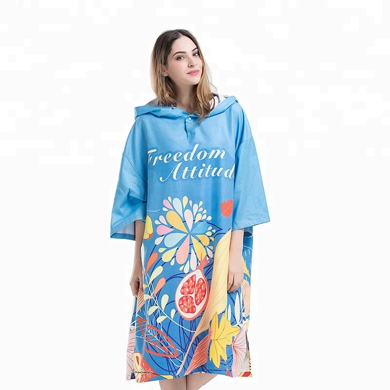 Printed Surf Changing robe adult towel poncho